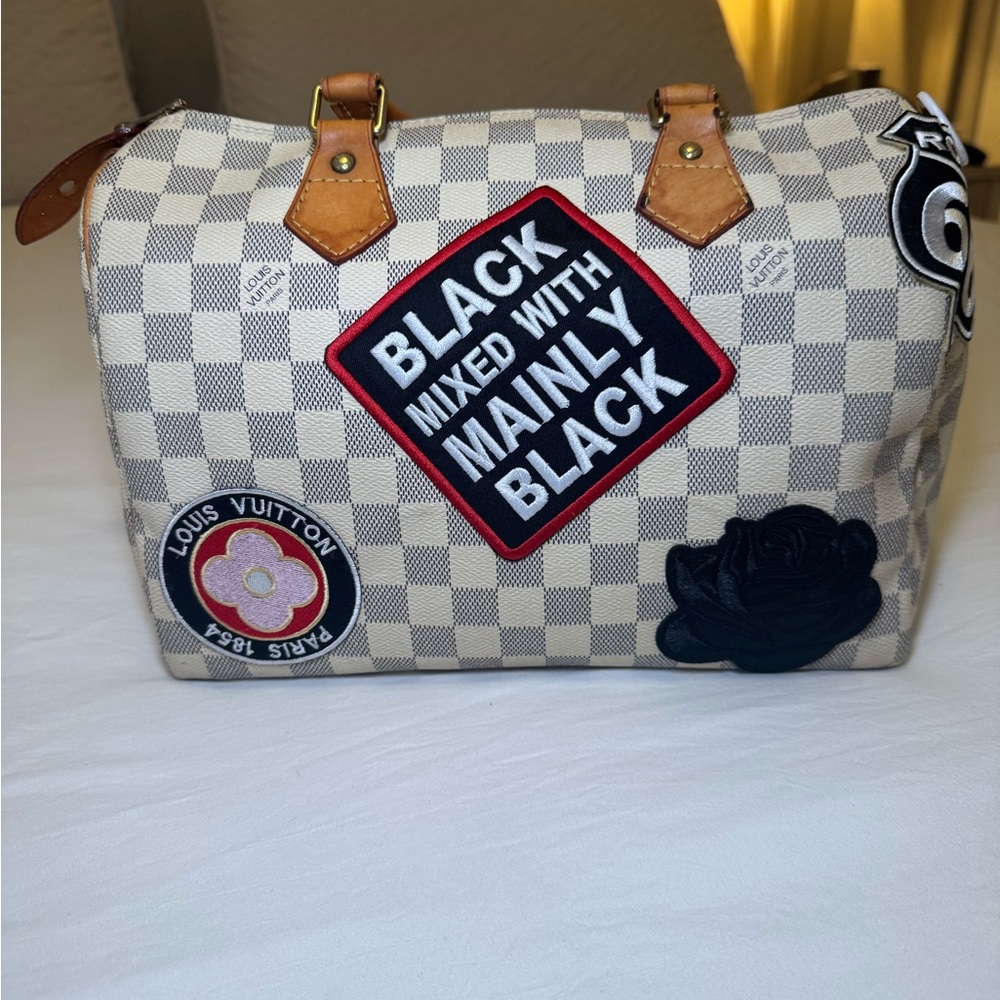SOLD Louis Vuitton Damier Azur Speedy 30 (Custom Patch Edition)